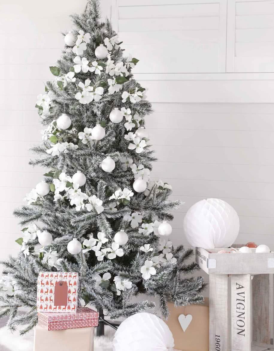 árvore de natal- branco e prata  Arvore de natal, Decoração de